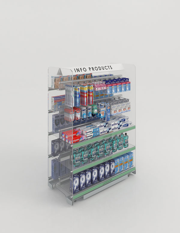 GO-PLEXI 5+3 con VISUAL -  20 ganci portablister ,10 portaprezzi e 2 vetrofanie